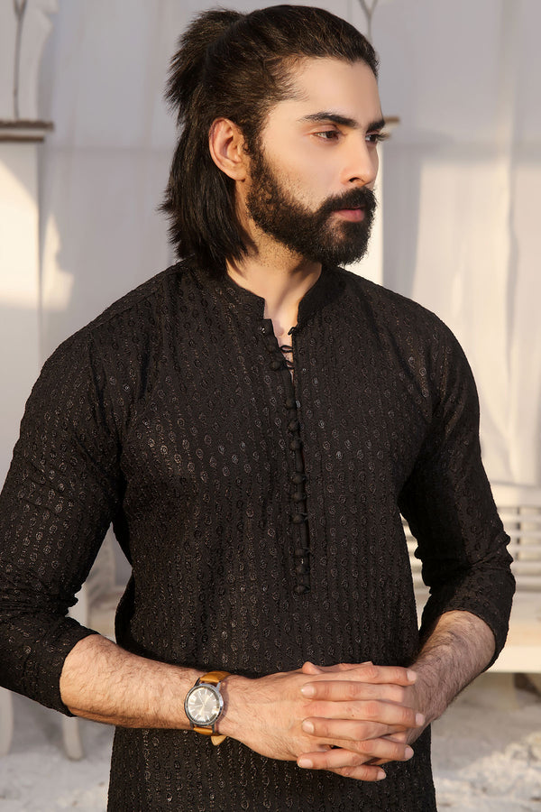 Raw Silk Embroidered Suit