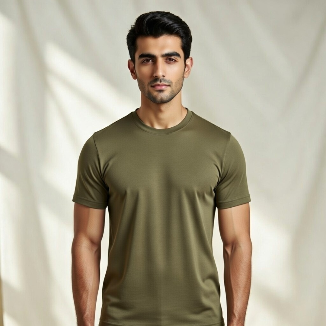 Army Green Plain Classic Fit Tee