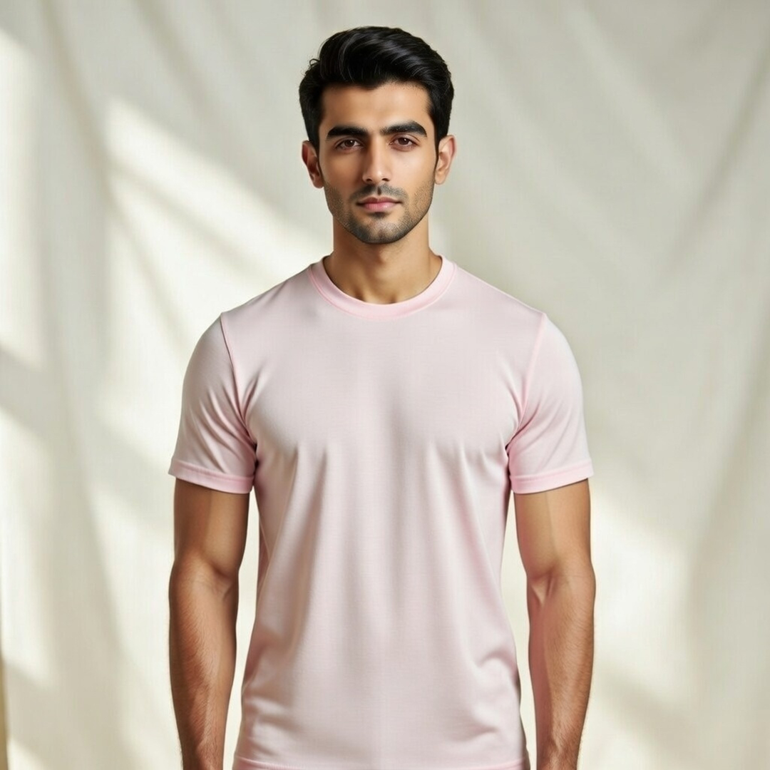 Baby Pink Plain Classic Fit Tee
