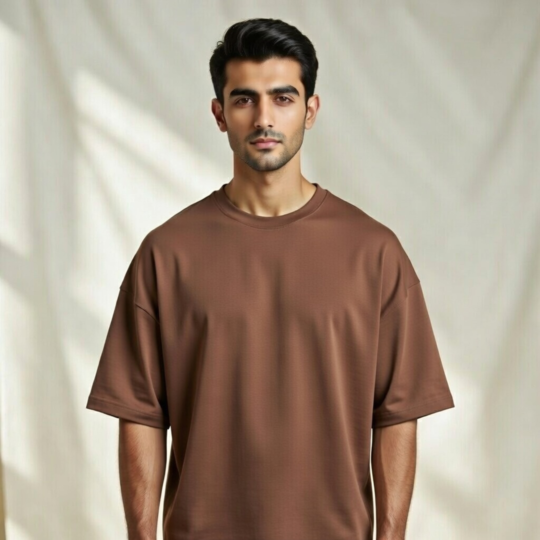 Brown Drop Shoulder Tee