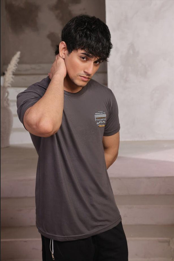Urban Barcode Steel Grey Graphic T-Shirt
