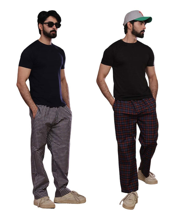 Bold Grid Trousers (2-Pack) – Sleek, Stylish, Comfortable