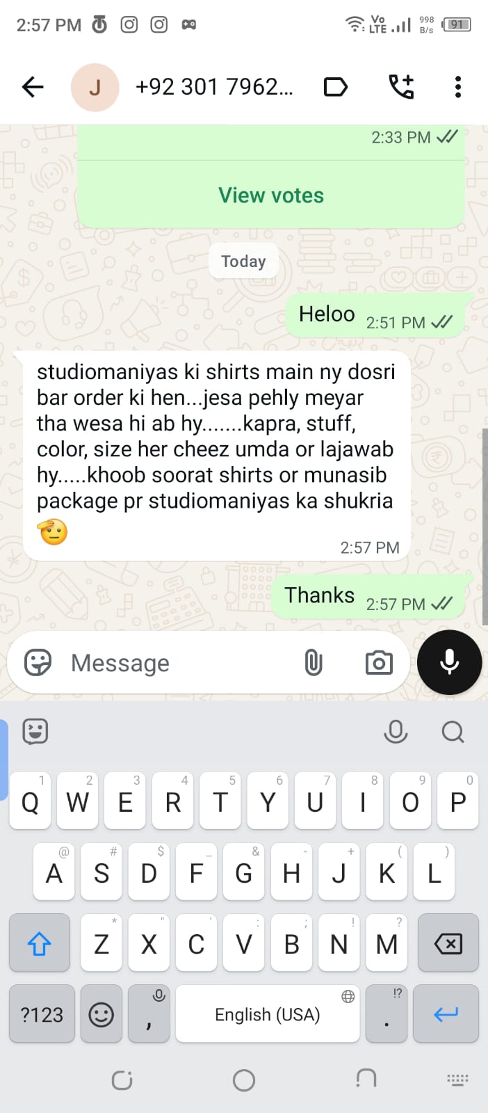 [WA — "quality is really good"]