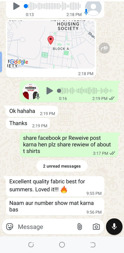 WhatsApp feedback