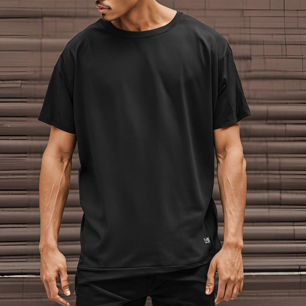 Black Drop Shoulder Tee - Maniyas