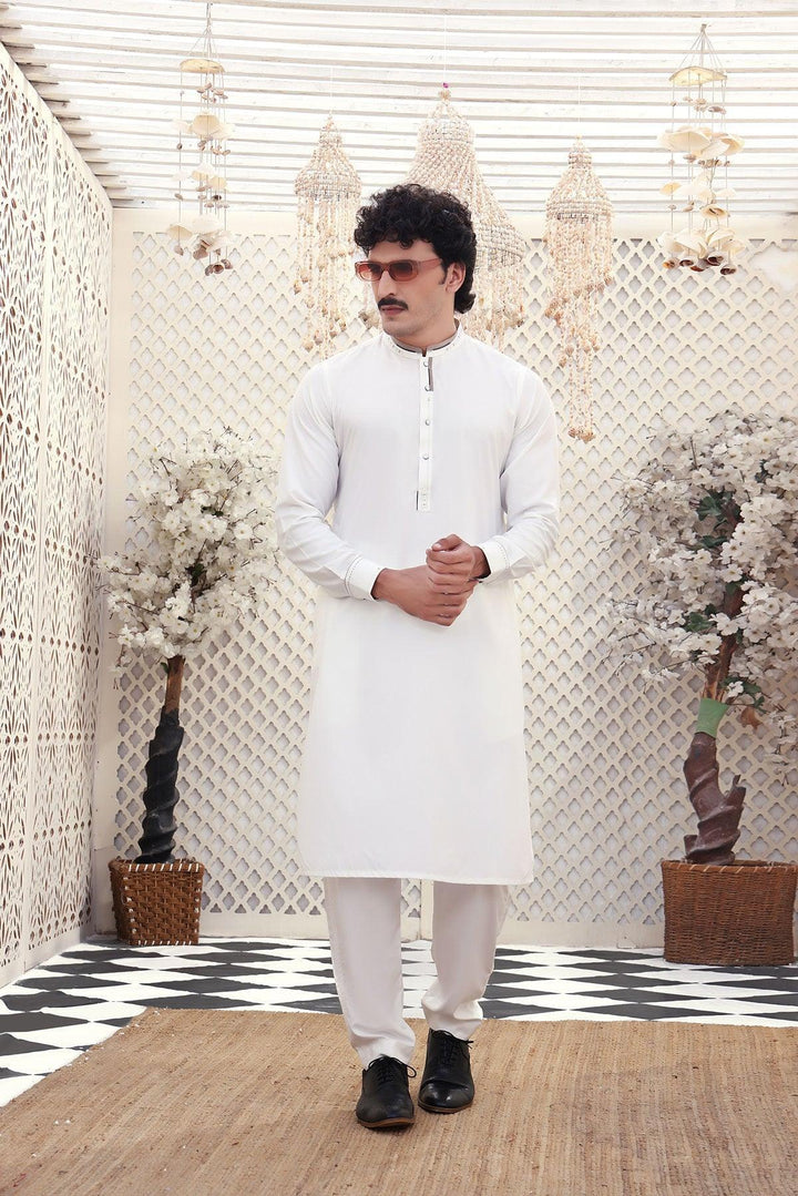 Cream Blended Suit - Maniyas