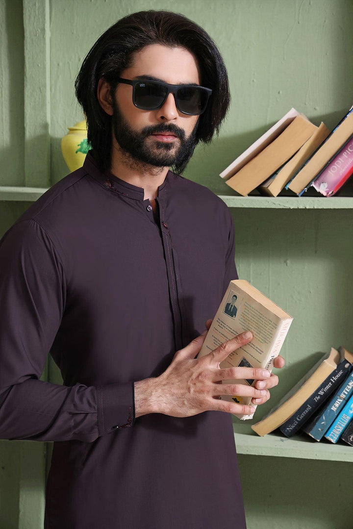 Dark Brown Blended Kurta - Maniyas