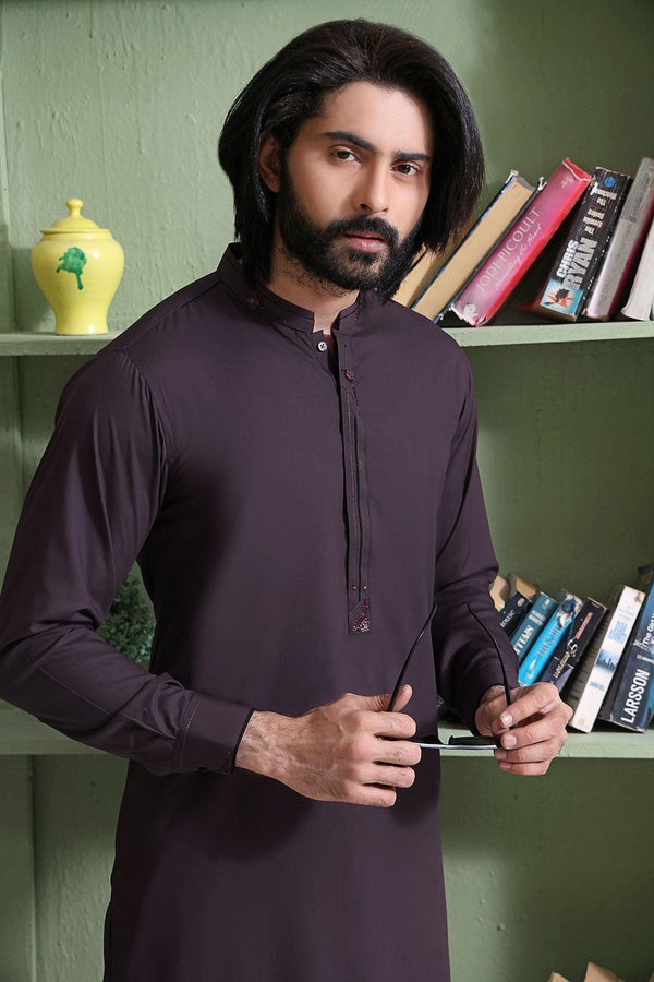 Dark Brown Blended Kurta - Maniyas