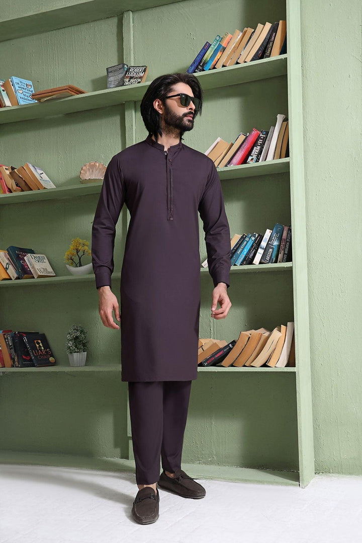 Dark Brown Blended Kurta - Maniyas