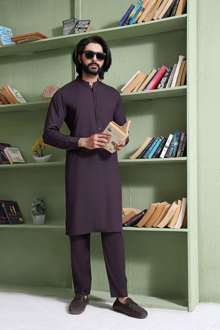 Dark Brown Blended Kurta - Maniyas