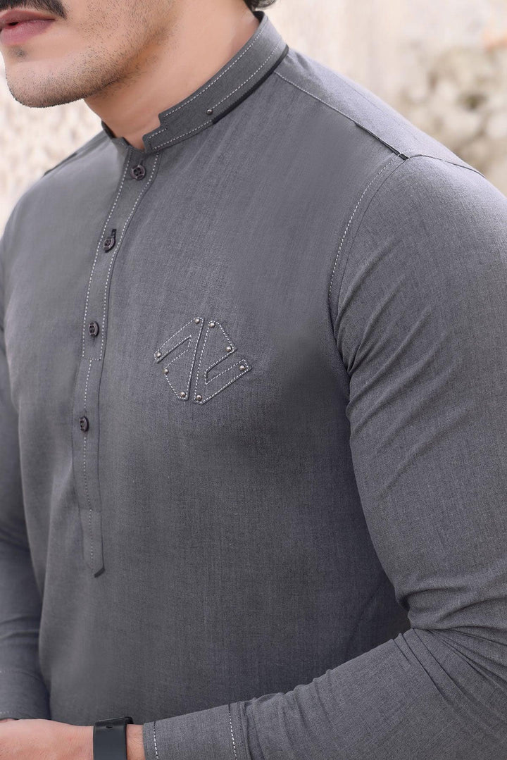 Dark Grey Blended Suit - Maniyas