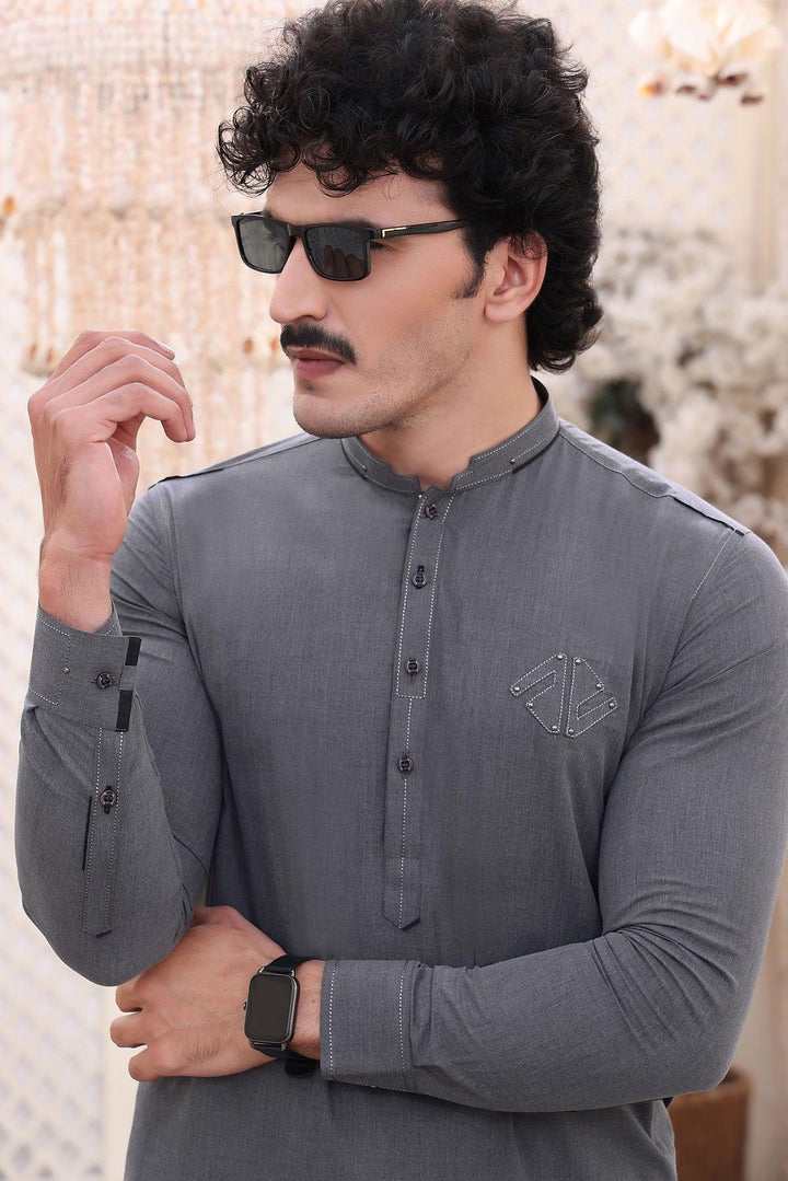 Dark Grey Blended Suit - Maniyas