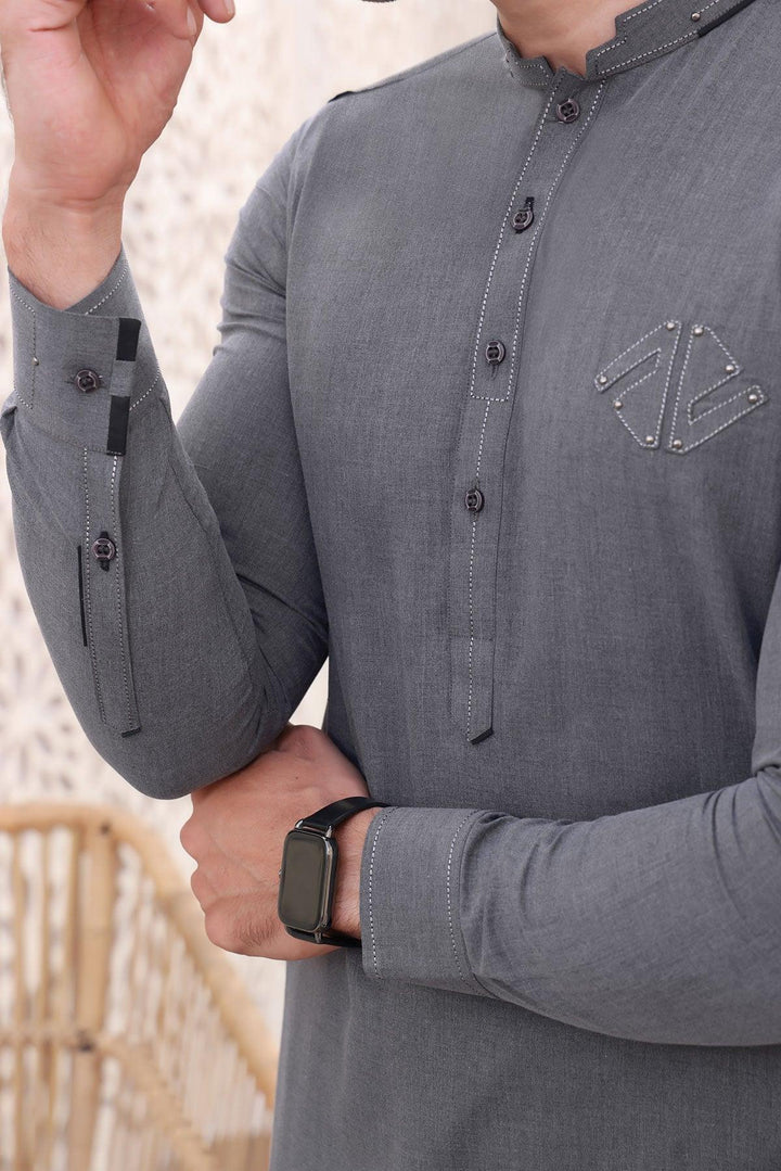 Dark Grey Blended Suit - Maniyas