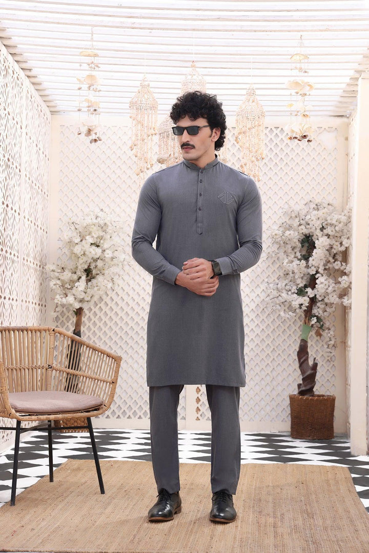 Dark Grey Blended Suit - Maniyas